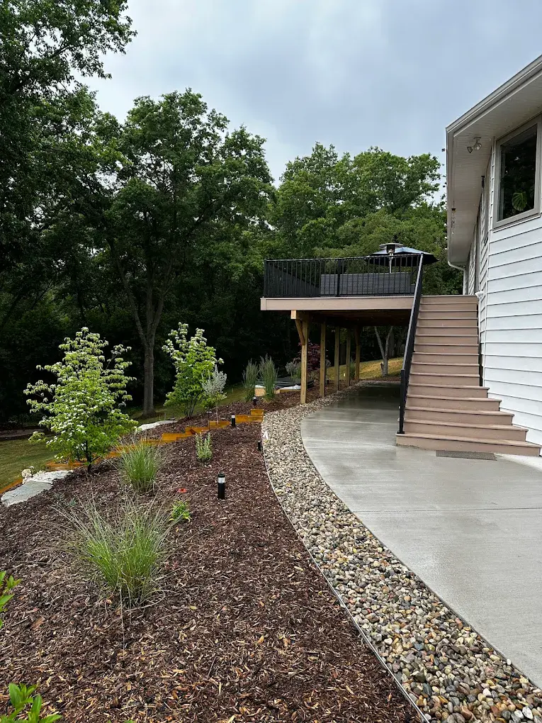 Custom outdoor patio and stonework details at a Snohomish home