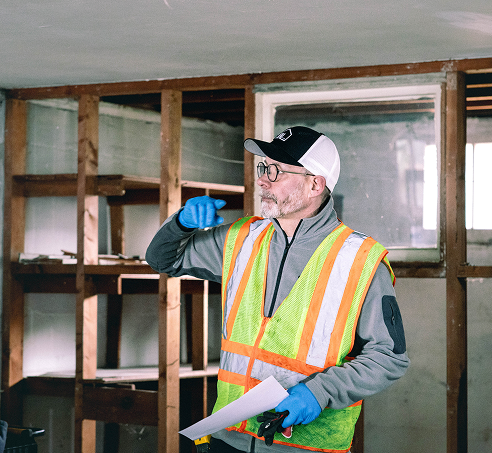 Detail of a classic residential exterior under renovation